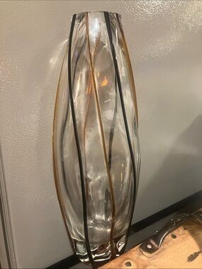 “Black in Tie" Tall Glass Vase, designed for and distributed by Crate & Barrel